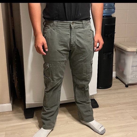 Carhartt Mens Green Cargo Pants Work Jeans Relaxed Fit Heavyweight Size 34 - Picture 2 of 14